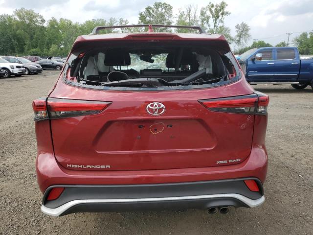 5TDJZRBH1NS205946 - 2022 TOYOTA HIGHLANDER XSE BURGUNDY photo 6