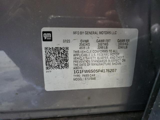 1G1FW6S05P4176207 - 2023 CHEVROLET BOLT EV 1LT GRAY photo 12