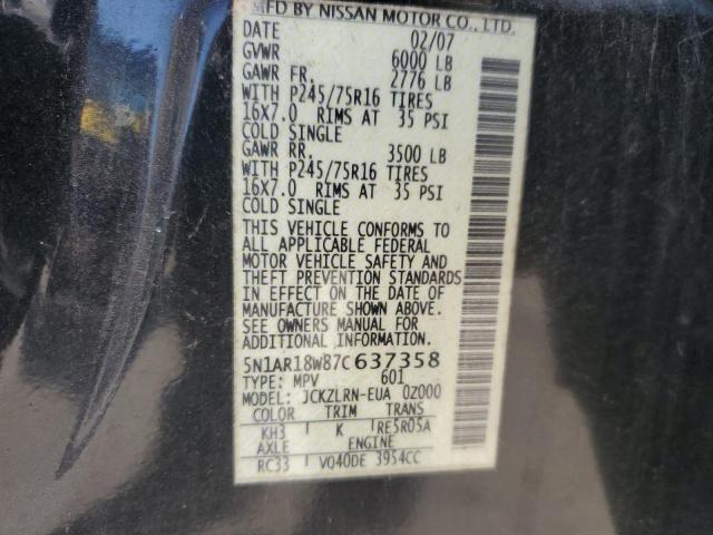 5N1AR18W87C637358 - 2007 NISSAN PATHFINDER LE GRAY photo 13