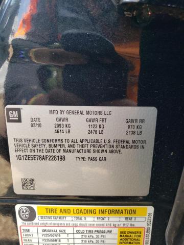 1G1ZE5E78AF228198 - 2010 CHEVROLET MALIBU LTZ შავი ფოტო 12