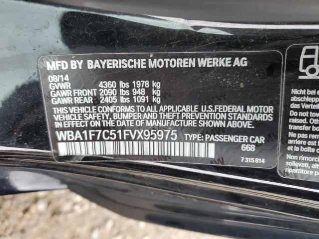 WBA1F7C51FVX95975 - 2015 BMW 228 XI BLACK photo 12