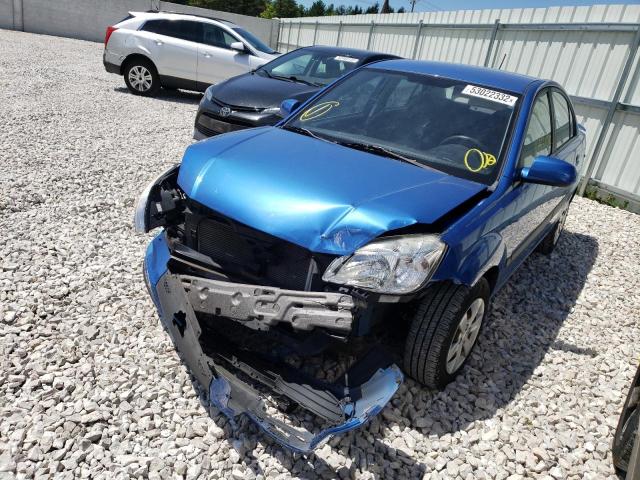 KNADE223296487294 - 2009 KIA RIO BASE BLUE photo 2