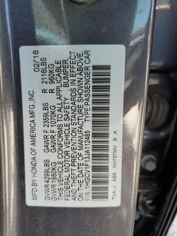 1HGCV1F13JA112485 - 2018 HONDA ACCORD LX GRAY photo 13