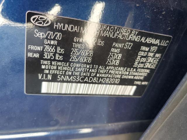 5NMS3CAD8LH282010 - 2020 HYUNDAI SANTA FE SEL Көк фото 13
