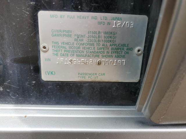 JF1SG65624G750197 - 2004 SUBARU FORESTER 2.5XS Черный фото 12