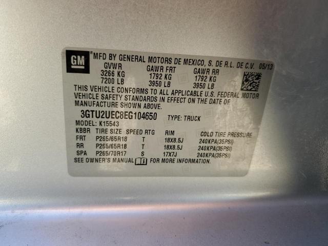 3GTU2UEC8EG104650 - 2014 GMC SIERRA K1500 SLE SILVER photo 13