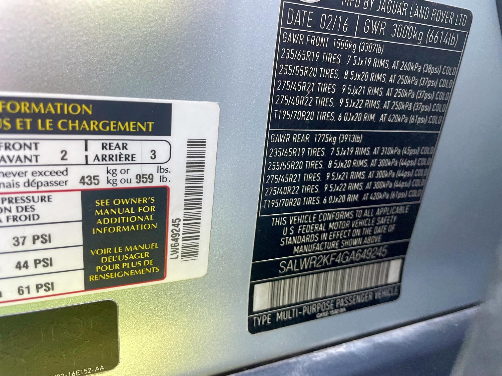 SALWR2KF4GA649245 - 2016 LAND ROVER RANGE ROVE HSE SILVER photo 10