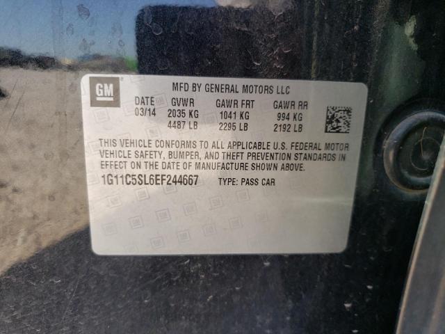 1G11C5SL6EF244667 - 2014 CHEVROLET MALIBU 1LT BLACK photo 12