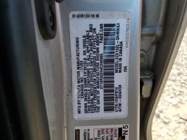 2T1KR32E54C248605 - 2004 TOYOTA COROLLA MA XR SILVER photo 12