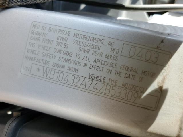 WB10432A74ZB53309 - 2004 BMW R1100 S GRAY photo 10