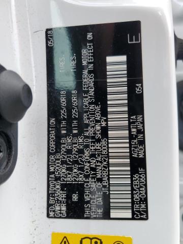 JTJBARBZ7K2180085 - 2019 LEXUS NX 300 BASE 白色 照片 12