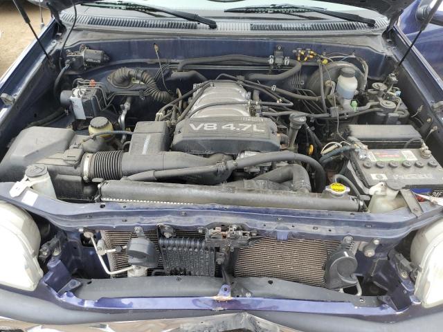 5TBBT44102S257274 - 2002 TOYOTA TUNDRA ACCESS CAB Կապույտ լուսանկար 11