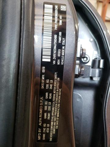 ZARFAEDN4J7592480 - 2018 ALFA ROMEO GIULIA Q4 GRAY photo 12