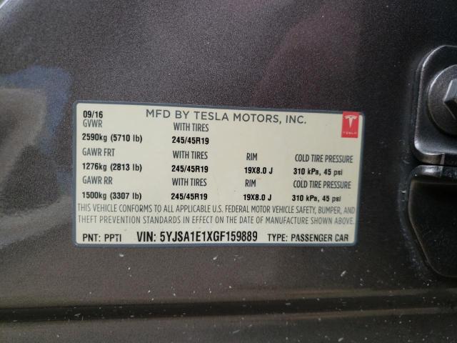 5YJSA1E1XGF159889 - 2016 TESLA MODEL S Շագանակագույն լուսանկար 13
