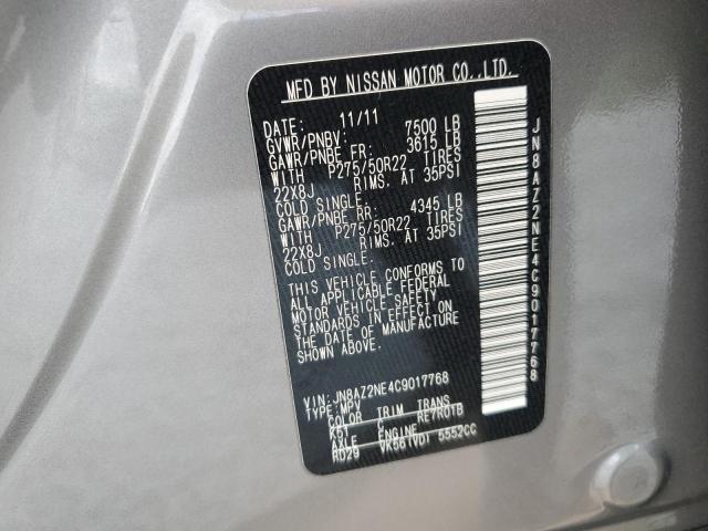 JN8AZ2NE4C9017768 - 2012 INFINITI QX56 GRAY photo 13