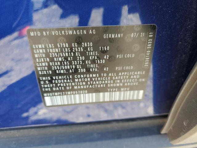 WVGTMPE27MP057020 - 2021 VOLKSWAGEN ID.4 PRO S BLUE photo 13