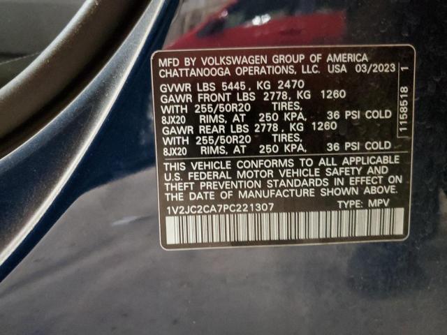 1V2JC2CA7PC221307 - 2023 VOLKSWAGEN ATLAS CROS SE Bleu photo 14