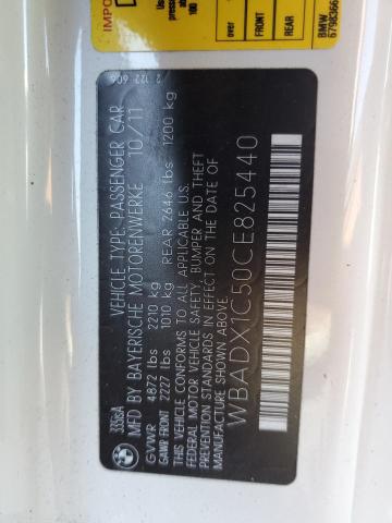 WBADX1C50CE825440 - 2012 BMW 335 I SULEV WHITE photo 12