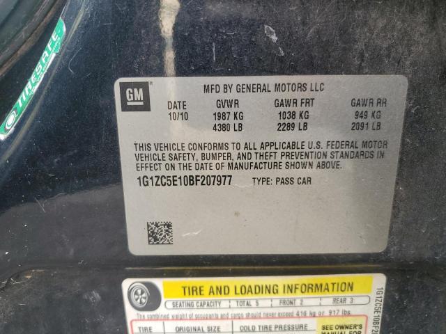 1G1ZC5E10BF207977 - 2011 CHEVROLET MALIBU 1LT 黑色 照片 12