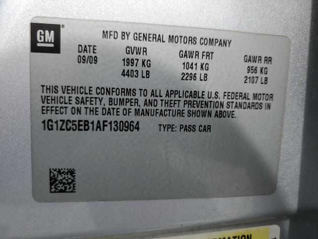 1G1ZC5EB1AF130964 - 2010 CHEVROLET MALIBU 1LT 银色 照片 12