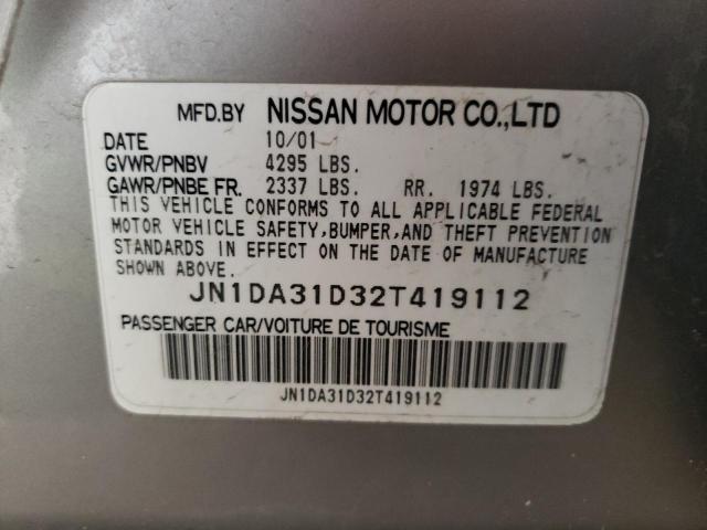 JN1DA31D32T419112 - 2002 NISSAN MAXIMA GLE BEIGE photo 12