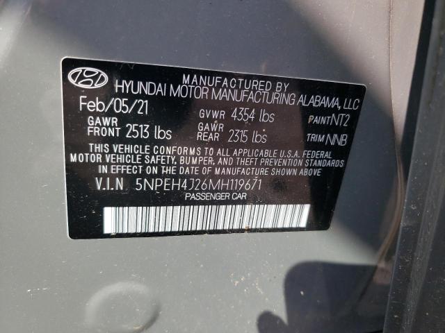 5NPEH4J26MH119671 - 2021 HYUNDAI SONATA LIMITED GRAY photo 12