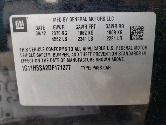 1G11H5SA2DF171277 - 2013 CHEVROLET MALIBU LTZ შავი ფოტო 13