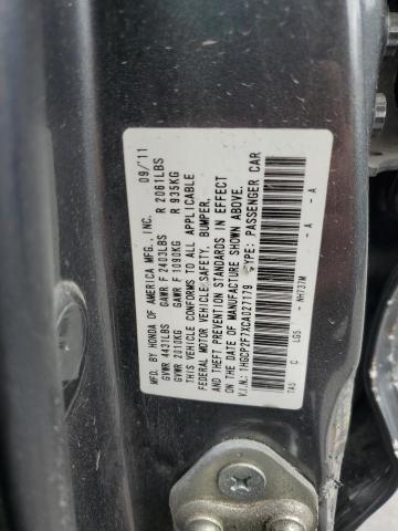 1HGCP2F7XCA027179 - 2012 HONDA ACCORD EX GRAY photo 12