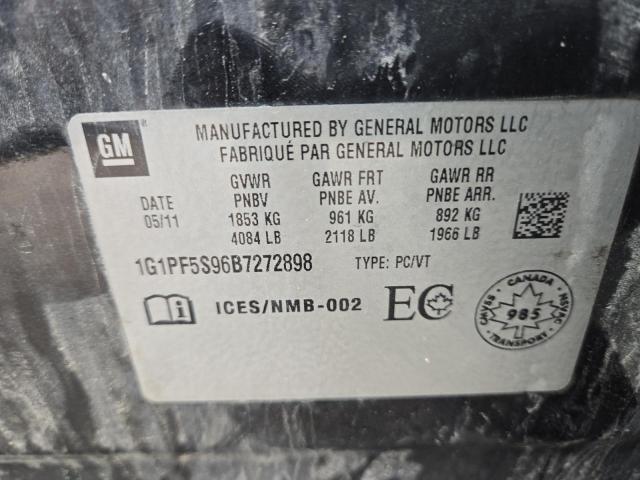 1G1PF5S96B7272898 - 2011 CHEVROLET CRUZE LT BLACK photo 12