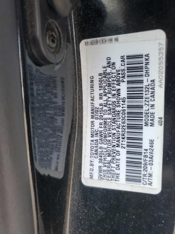 2T1KR32E63C061145 - 2003 TOYOTA COROLLA MA XR BLACK photo 12