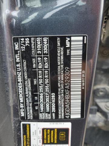 4JGDA5HBXFA529309 - 2015 MERCEDES-BENZ ML 350 4MATIC GRAY photo 13