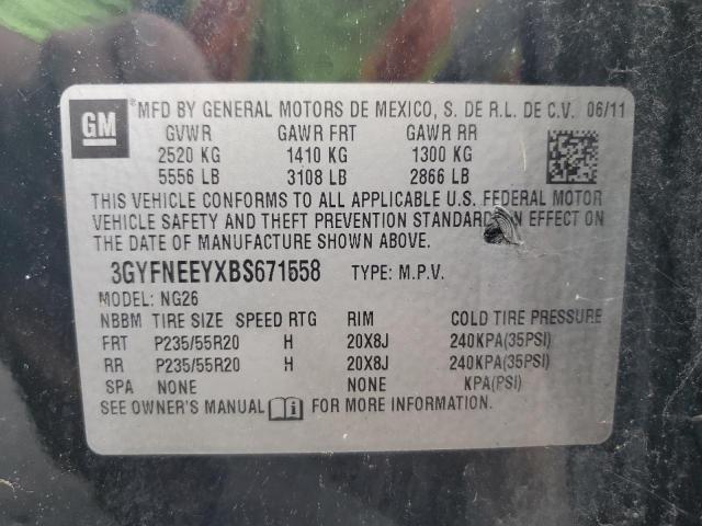 3GYFNEEYXBS671558 - 2011 CADILLAC SRX PERFORMANCE COLLECTION Қара фото 13