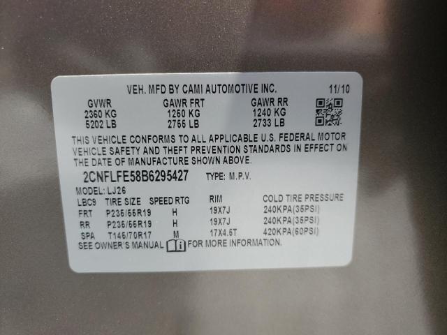 2CNFLFE58B6295427 - 2011 CHEVROLET EQUINOX LTZ BROWN photo 13