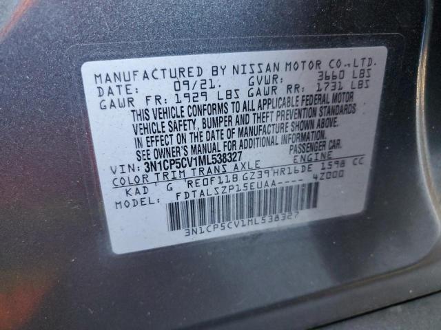 3N1CP5CV1ML538327 - 2021 NISSAN KICKS SV BLACK photo 13