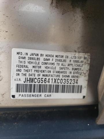 JHMCG5641XC035234 - 1999 HONDA ACCORD LX SILVER photo 12