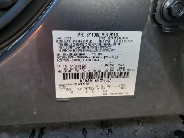 MAJ6S3GL6LC358007 - 2020 FORD ECOSPORT SE Сұр фото 14