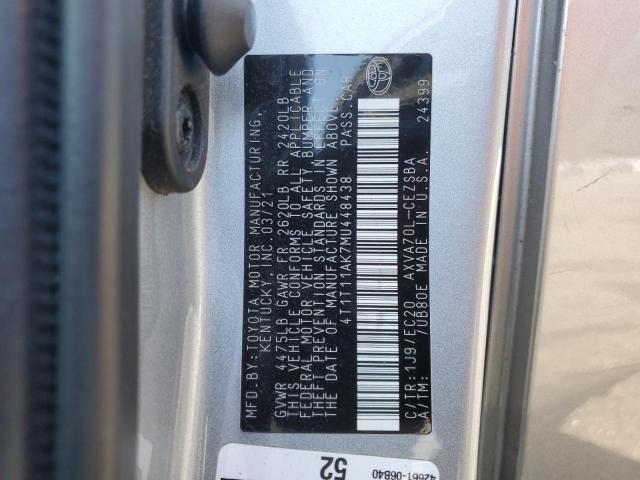 4T1T11AK7MU448438 - 2021 TOYOTA CAMRY SE SILVER photo 13