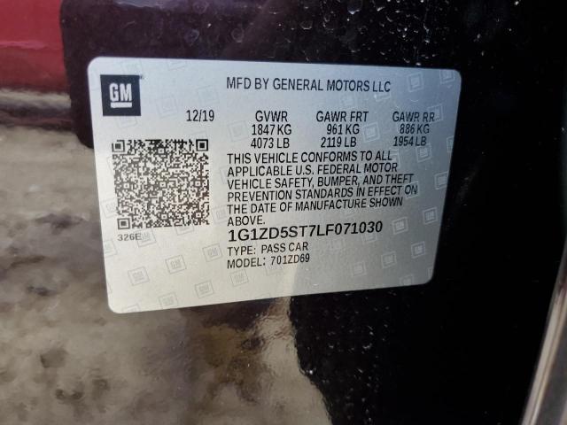 1G1ZD5ST7LF071030 - 2020 CHEVROLET MALIBU LT BURGUNDY photo 12