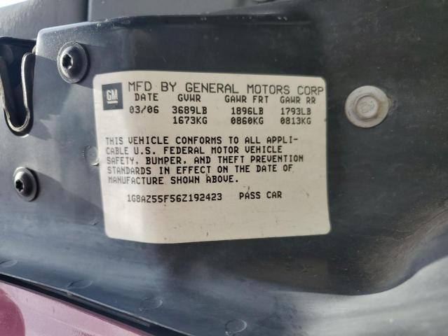 1G8AZ55F56Z192423 - 2006 SATURN ION LEVEL 2 栗色 照片 12