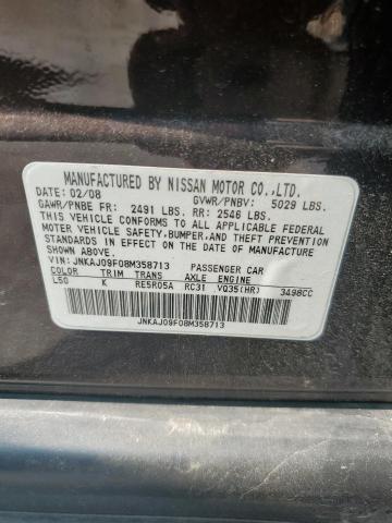 JNKAJ09F08M358713 - 2008 INFINITI EX35 BASE Շագանակագույն լուսանկար 12