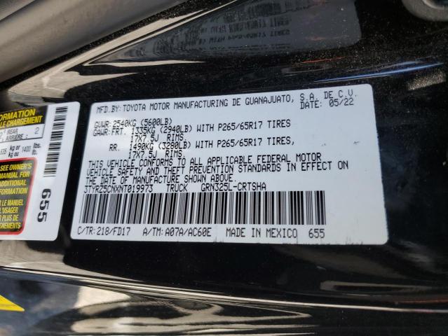 3TYRZ5CNXNT019973 - 2022 TOYOTA TACOMA ACCESS CAB შავი ფოტო 13