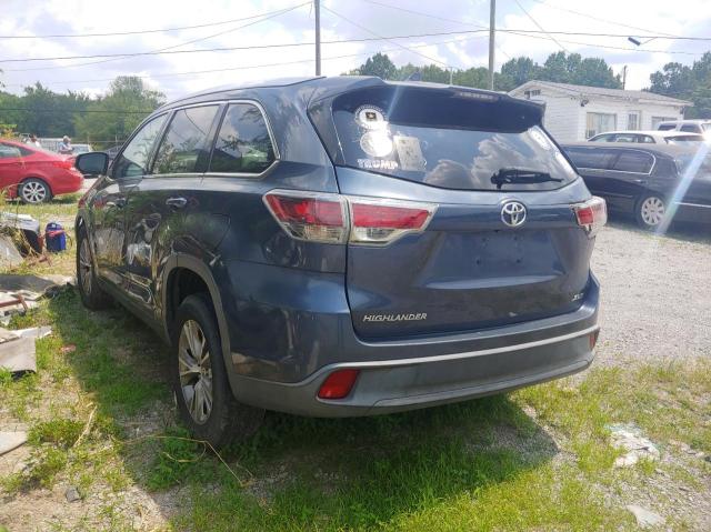 5TDKKRFH3ES037049 - 2014 TOYOTA HIGHLANDER XLE Mavi foto 3