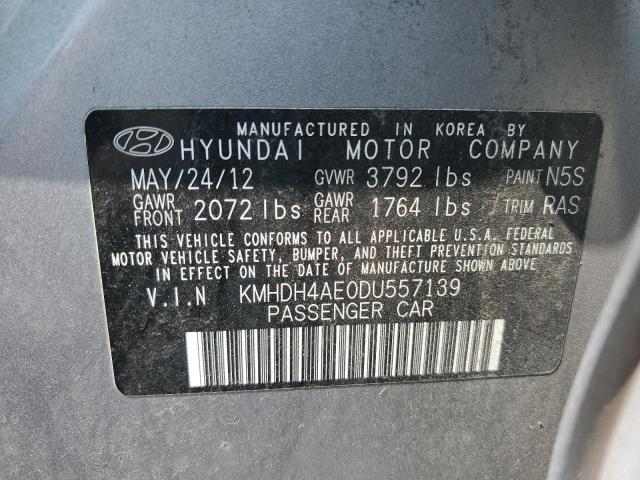 KMHDH4AE0DU557139 - 2013 HYUNDAI ELANTRA GLS SILVER photo 12