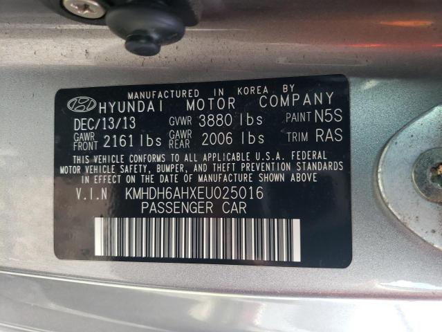 KMHDH6AHXEU025016 - 2014 HYUNDAI ELANTRA CO GS SILVER photo 12