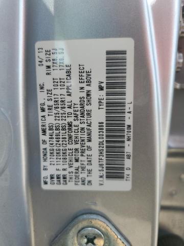 5J6TF3H52DL003896 - 2013 HONDA CROSSTOUR EXL SILVER photo 13