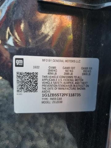 1G1ZB5ST2PF118735 - 2023 CHEVROLET MALIBU LS Schwarz Foto 12