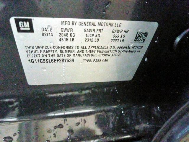 1G11C5SL6EF237539 - 2014 CHEVROLET MALIBU 1LT  照片 10