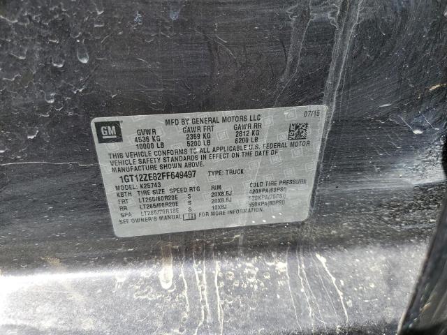 1GT12ZE82FF649497 - 2015 GMC SIERRA K2500 SLT CHARCOAL photo 12