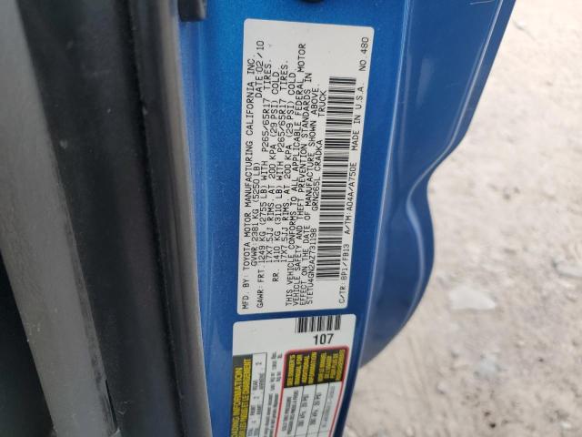 5TETU4GN2AZ731198 - 2010 TOYOTA TACOMA PRERUNNER ACCESS CAB BLUE photo 13