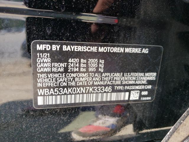 WBA53AK0XN7K33346 - 2022 BMW 228I BLACK photo 12